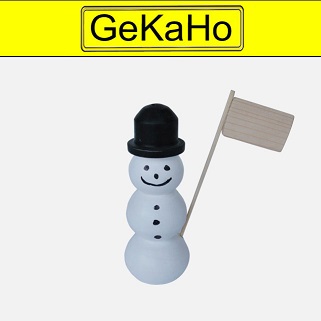 Schneemann - aus Holz mit "Fahne" Schneemann - aus Holz mit "Fahne"
